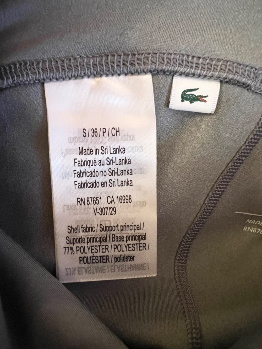 NWOT Women's Lacoste Sport Sculpting Tight Fit Leggings Gray Size SMALL - Picture 6 of 8